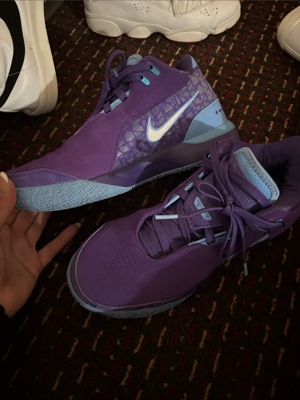 Nike Purple and Light Blue Men's Athletic Shoes
